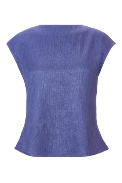 Quiz Indigo Crinkle Cowl Back Top Hot