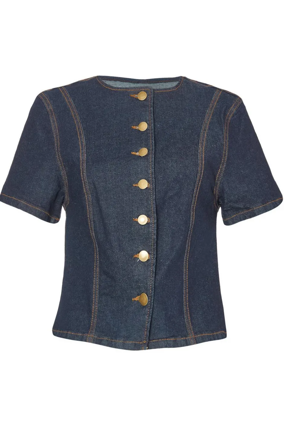 Quiz Indigo Denim Button Front Top Hot