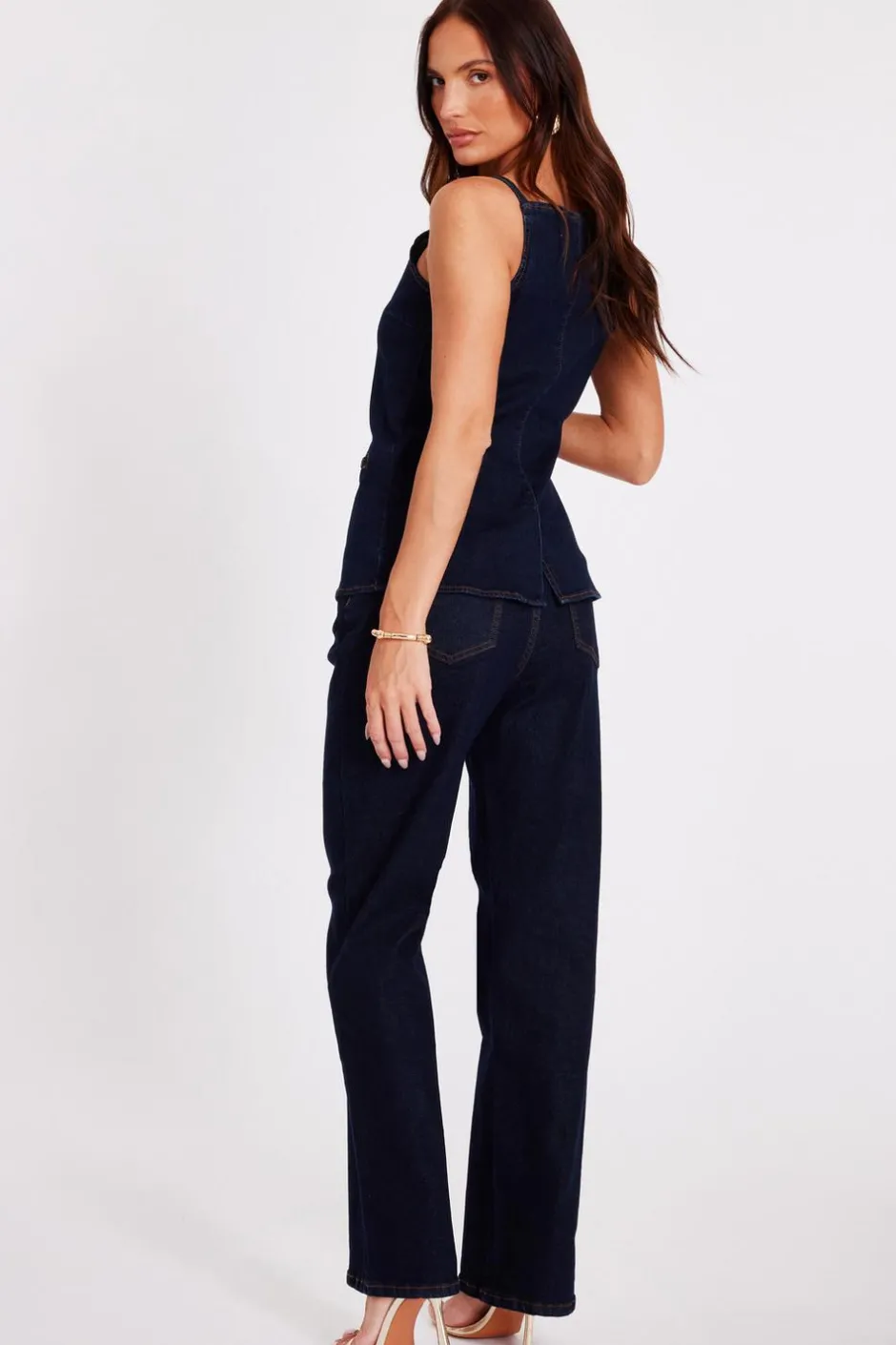 Quiz Indigo Denim Wide Leg Jeans Discount