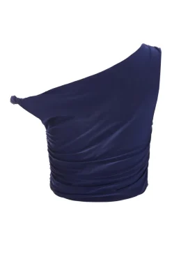 Quiz Twist Crop Top Indigo