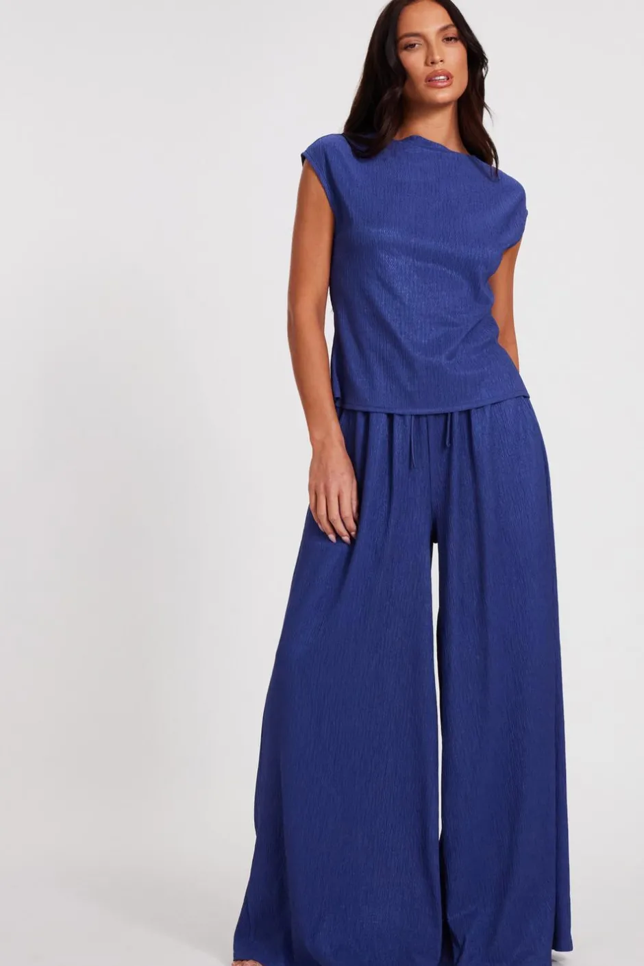 Quiz Indigo Wide Leg Trousers New