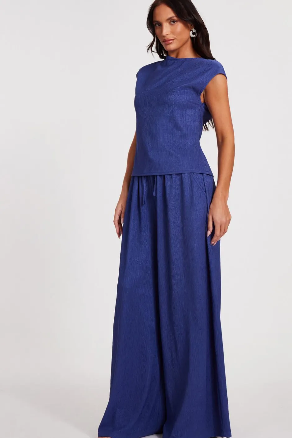 Quiz Indigo Wide Leg Trousers New