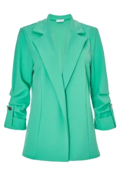 Quiz Ruched Sleeve Blazer Jade