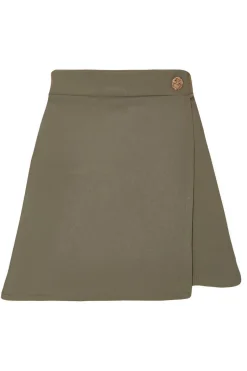 Quiz Khaki Asymmetric Wrap Skort Sale