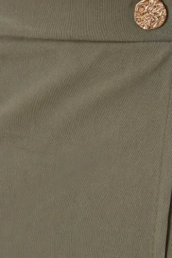 Quiz Khaki Asymmetric Wrap Skort Sale