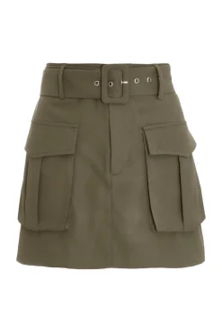 Quiz Khaki Belted Cargo Skort Discount