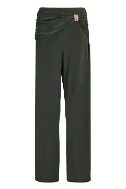 Quiz Buckle Wide Leg Trousers Khaki Discount