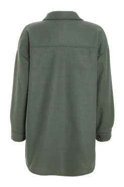 Quiz Khaki Button Front Shacket Clearance