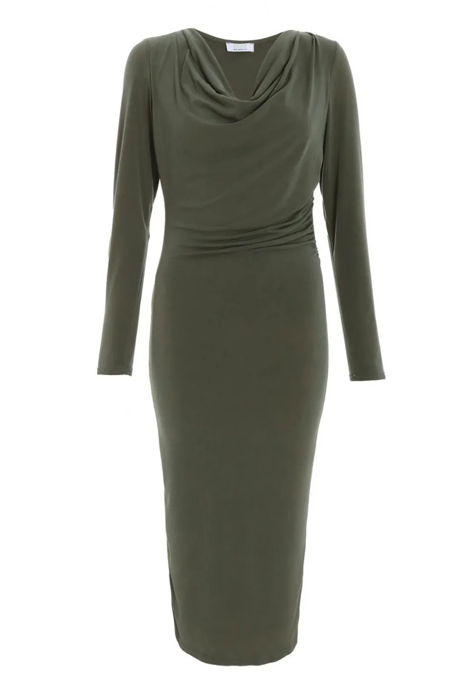 Quiz Khaki Cowl Neck Bodycon Midi Dress Best