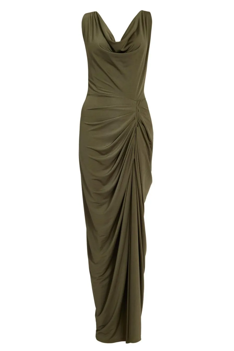 Quiz Cowl Neck Midi Dress Khaki Online