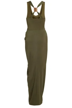 Quiz Cowl Neck Midi Dress Khaki Online