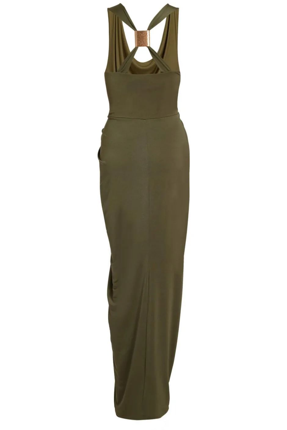 Quiz Cowl Neck Midi Dress Khaki Online