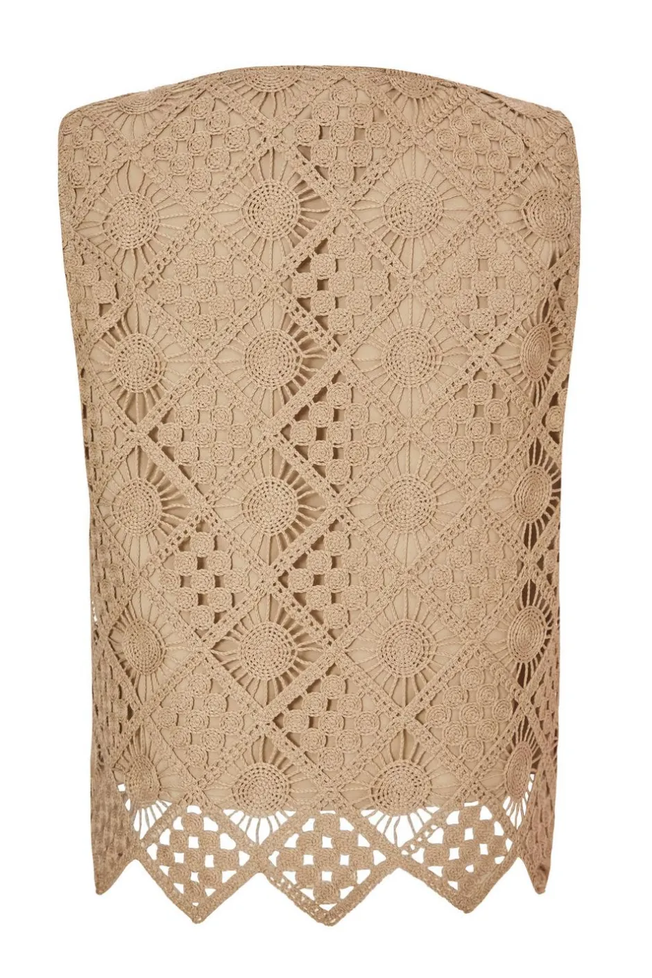 Quiz Crochet Waistcoat Khaki
