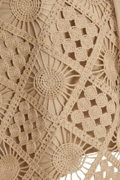 Quiz Crochet Waistcoat Khaki