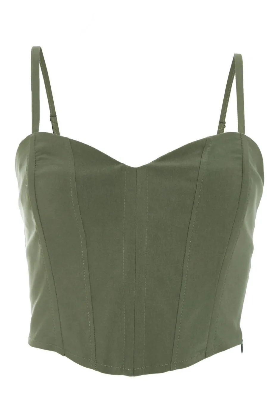 Quiz Khaki Cropped Corset Top Best