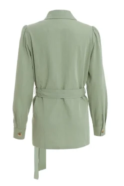 Quiz Khaki Linen Utility Jacket Best