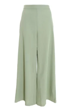 Quiz Khaki Linen Wide Leg Trousers Online