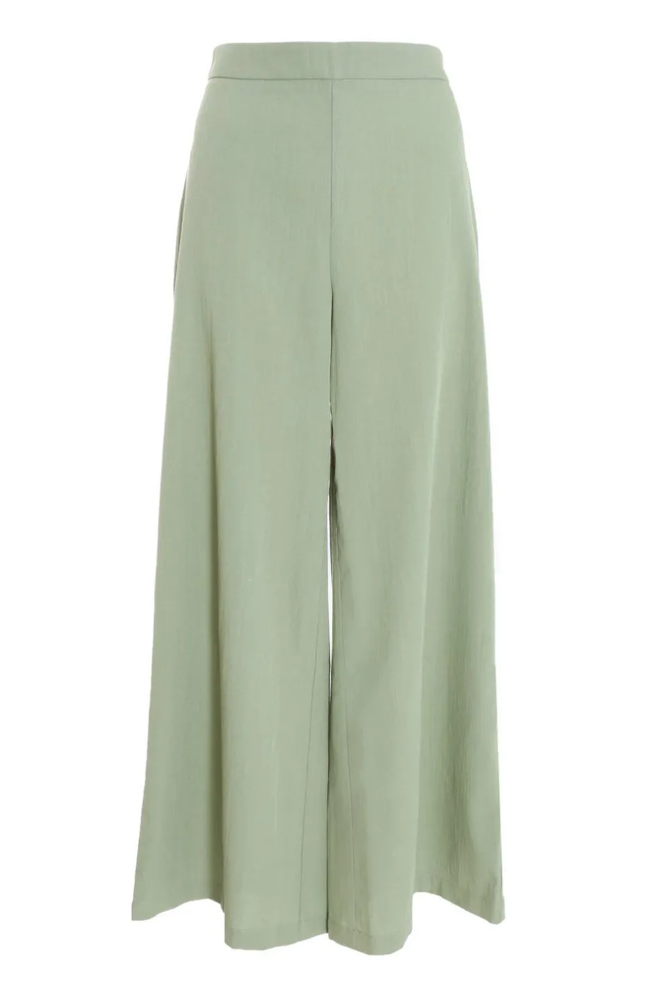 Quiz Khaki Linen Wide Leg Trousers Online