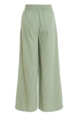 Quiz Khaki Linen Wide Leg Trousers Online