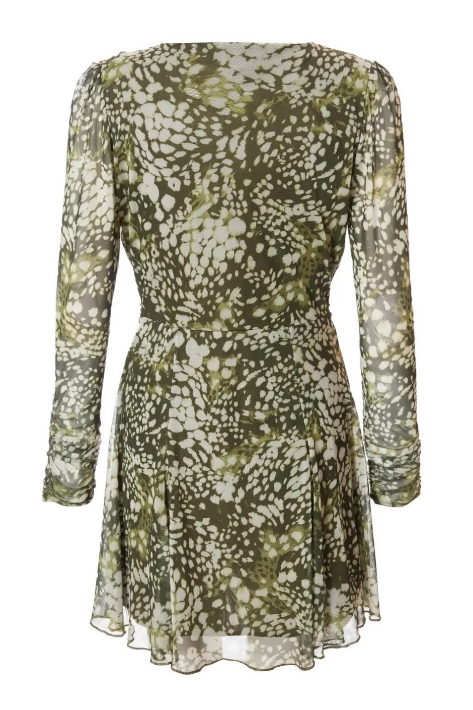 Quiz Khaki Mesh Animal Print Mini Dress Online