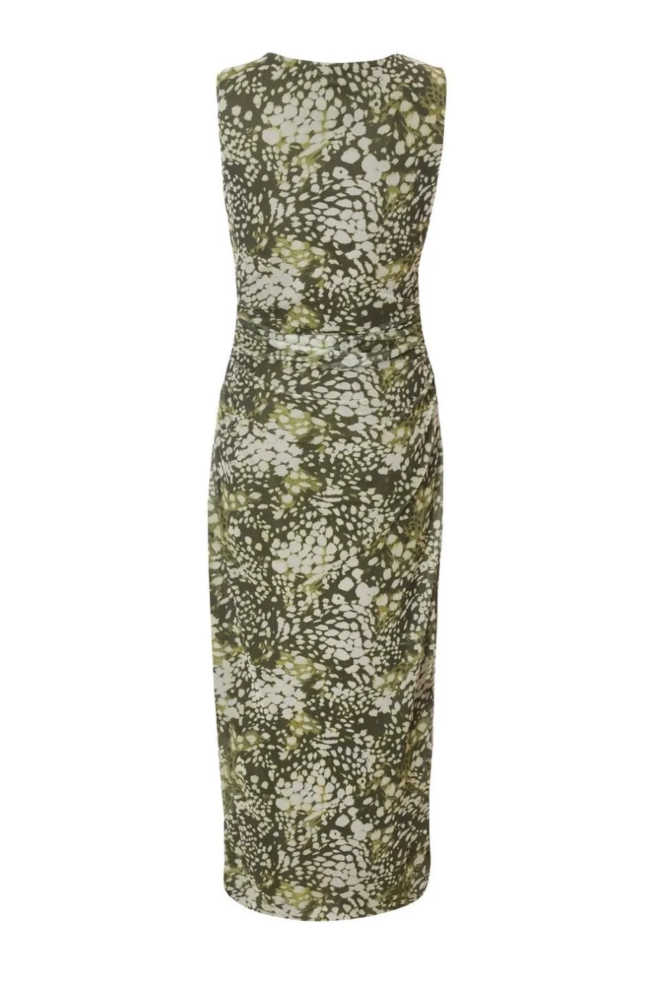 Quiz Khaki Mesh Animal Print Midaxi Dress Online