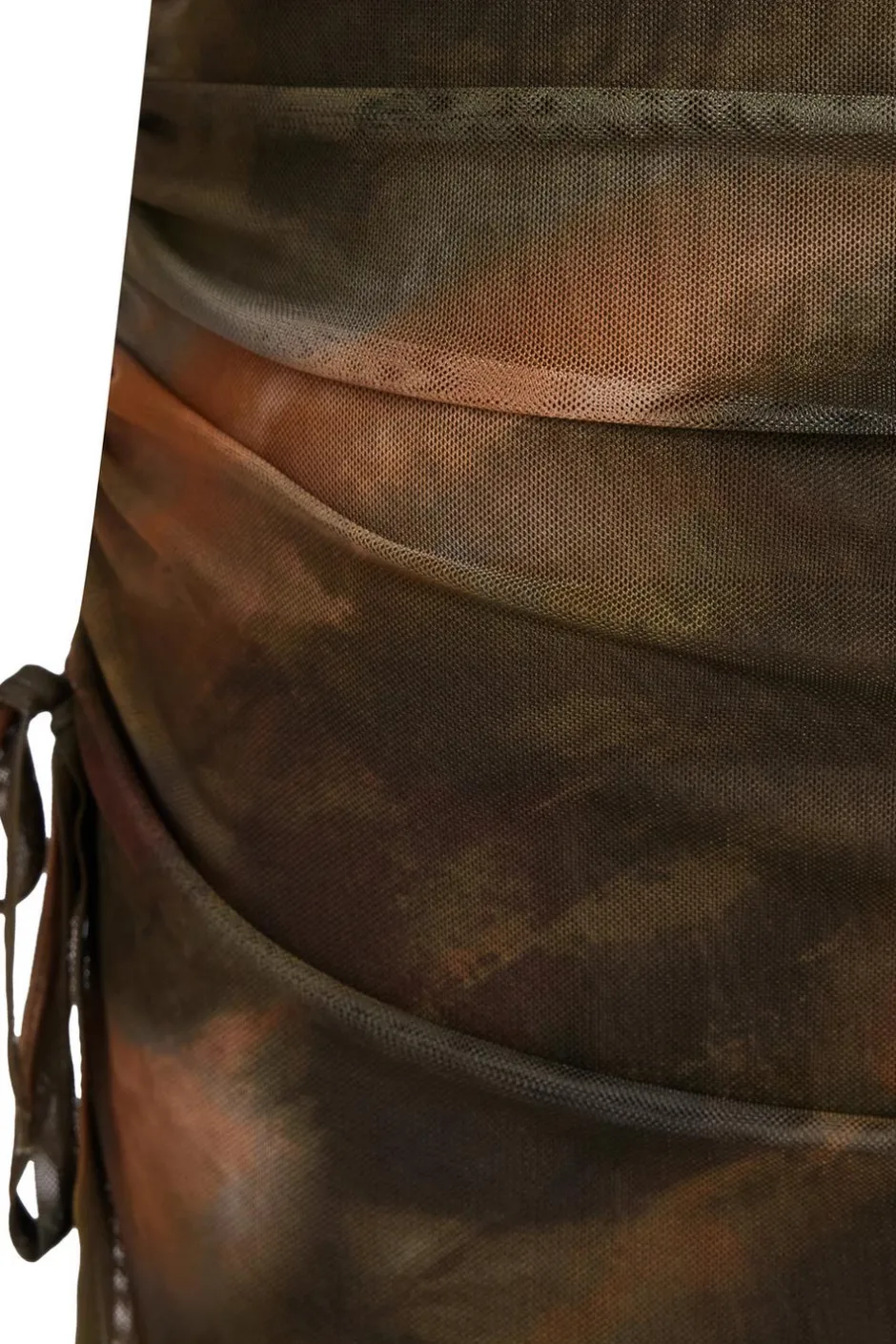 Quiz Khaki Mesh Ruched Midaxi Skirt Sale