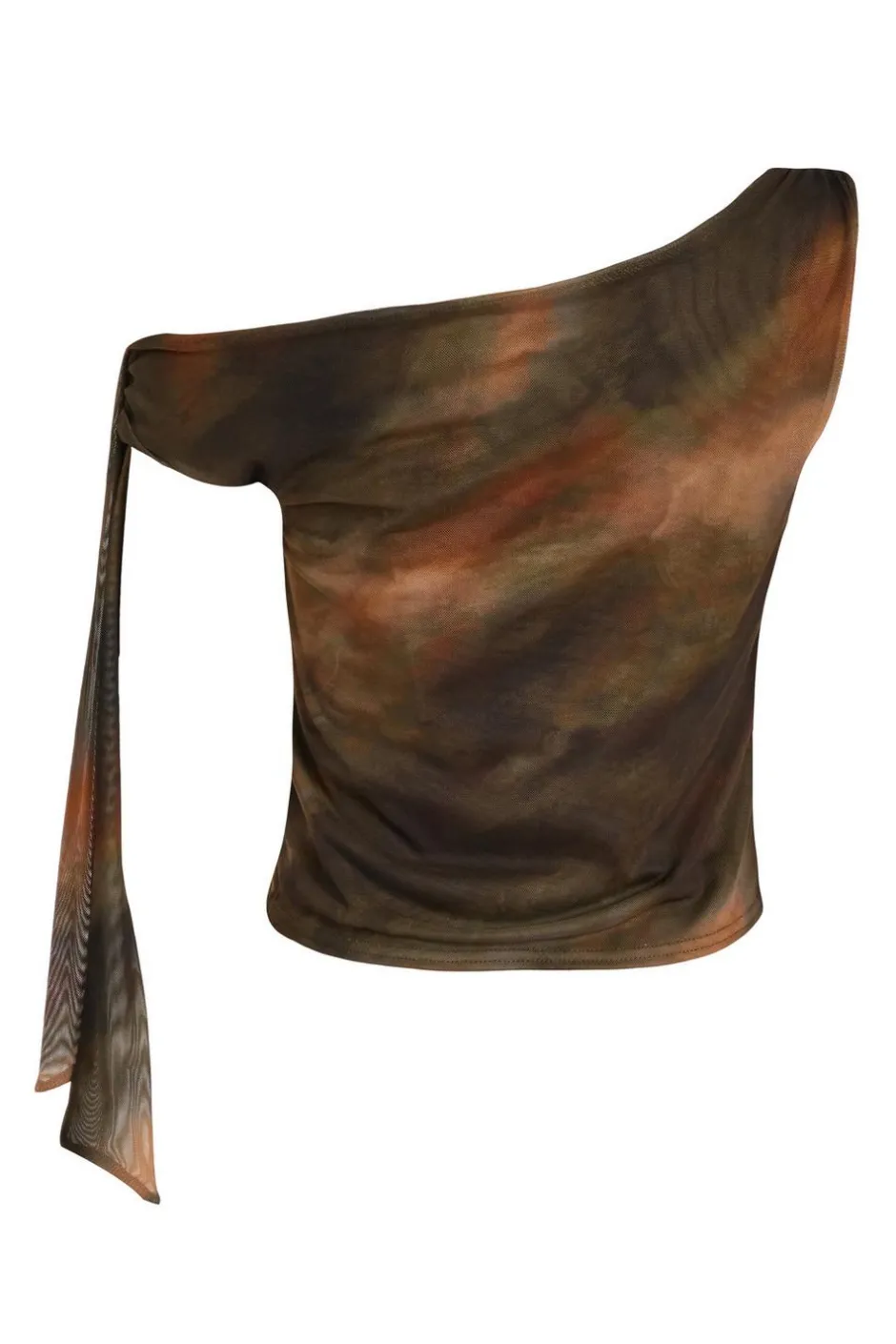 Quiz Khaki Mesh Tie Shoulder Crop Top Hot