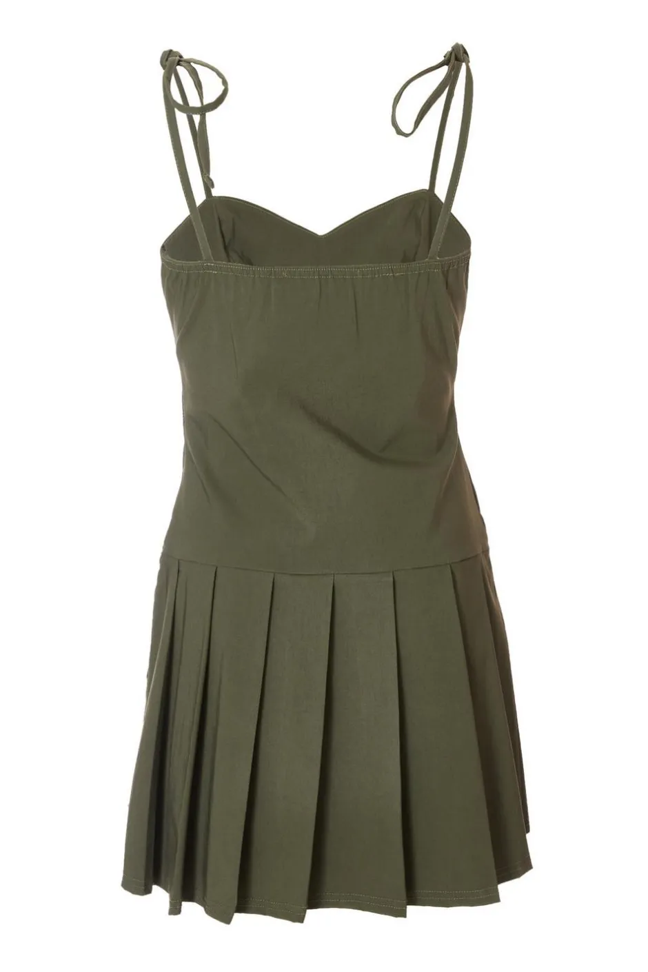 Quiz Khaki Pleated Mini Dress Clearance