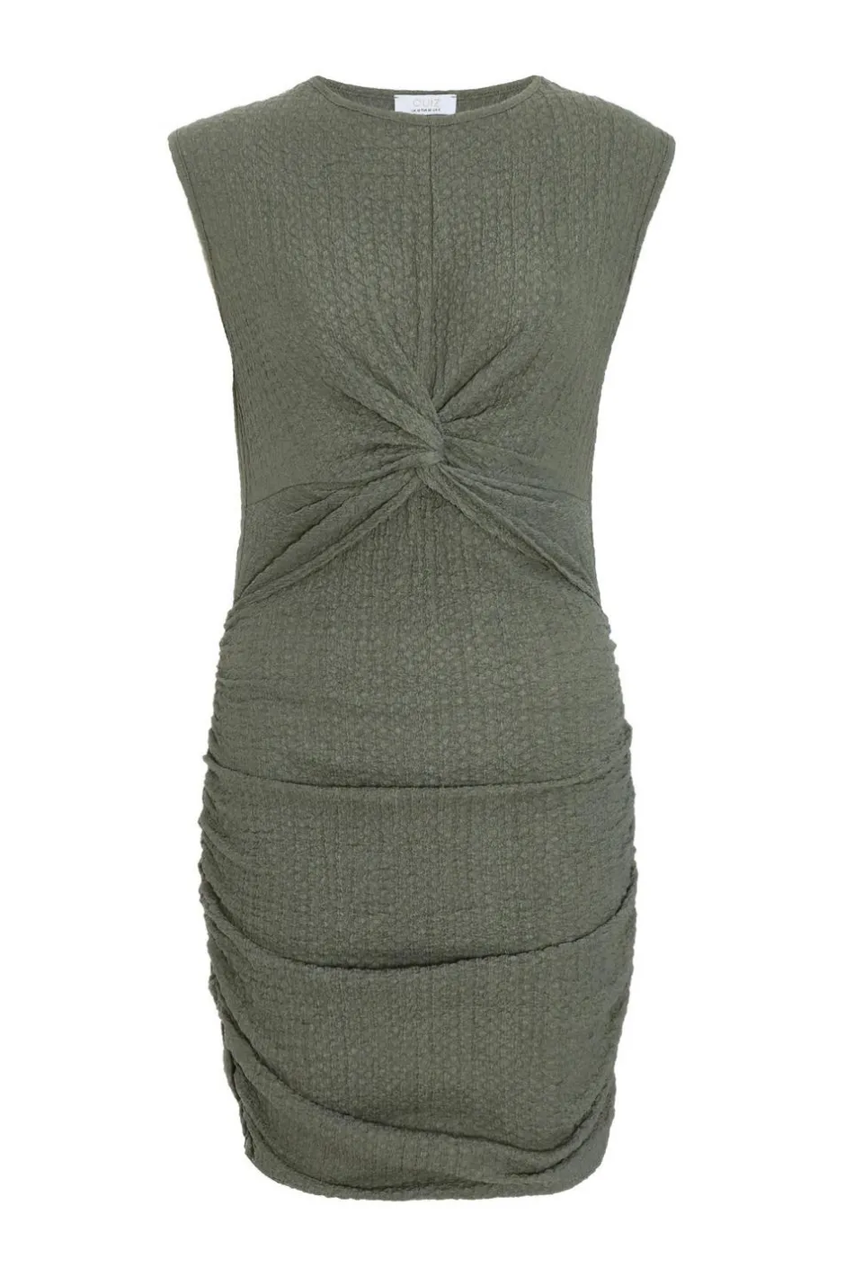 Quiz Khaki Popcorn Knot Front Bodycon Mini Dress Best