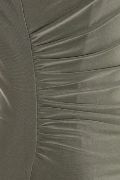Quiz Khaki Ruched Sleeveless Bodysuit Sale