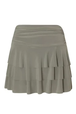 Quiz Ruffle Hem Skort Khaki Best