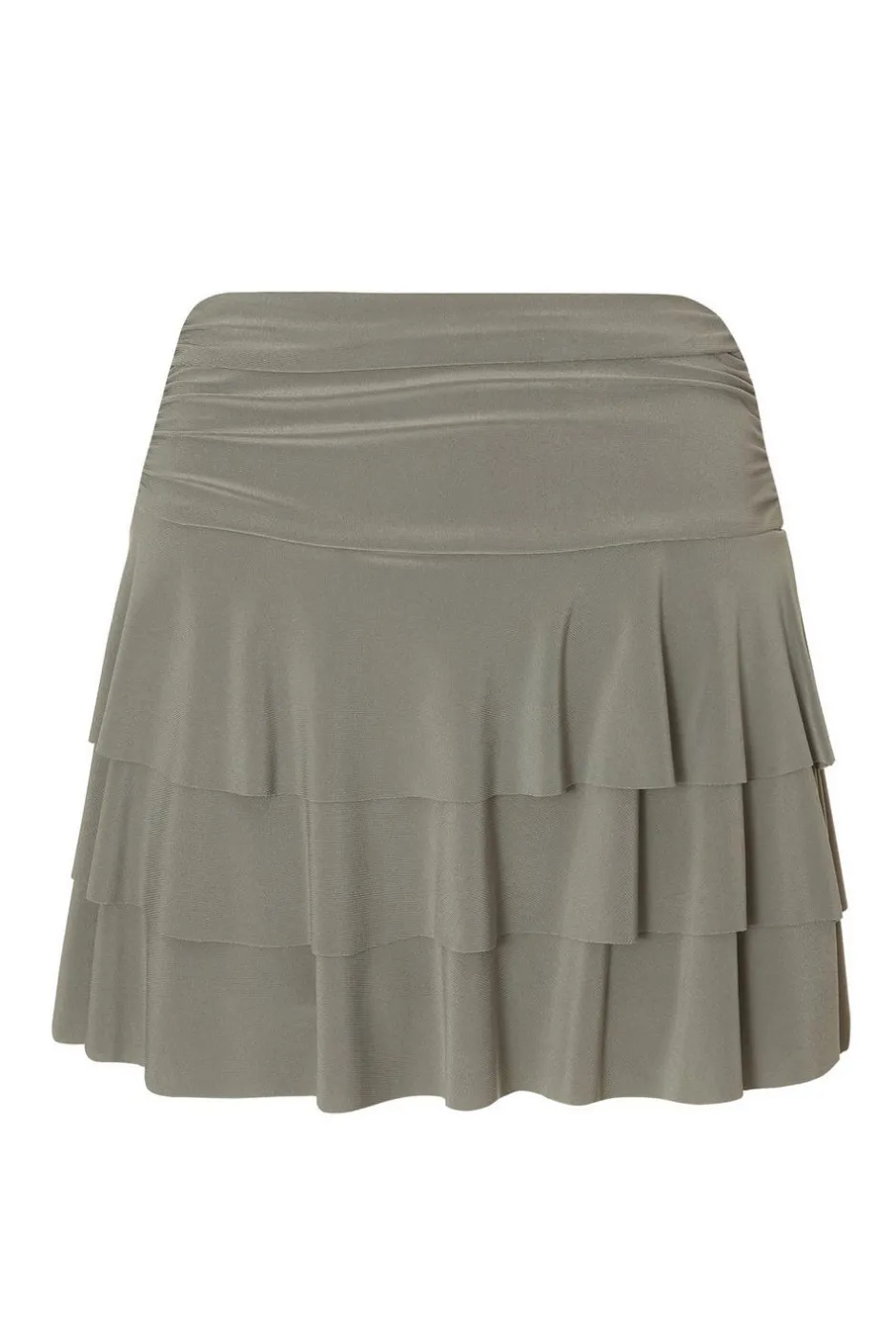 Quiz Ruffle Hem Skort Khaki Best