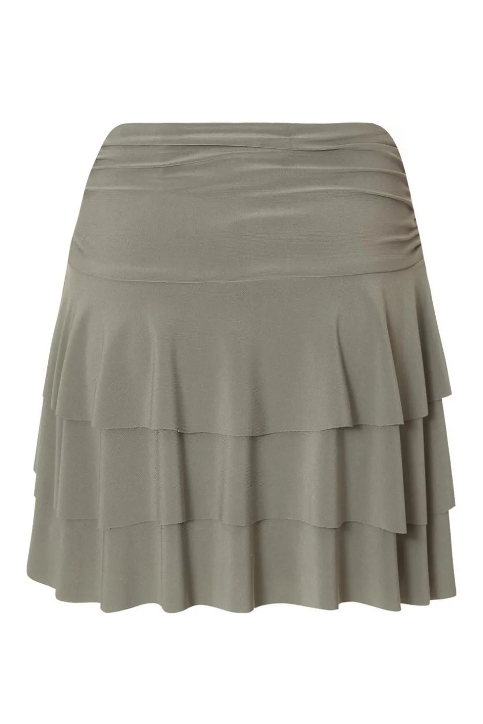 Quiz Ruffle Hem Skort Khaki Best