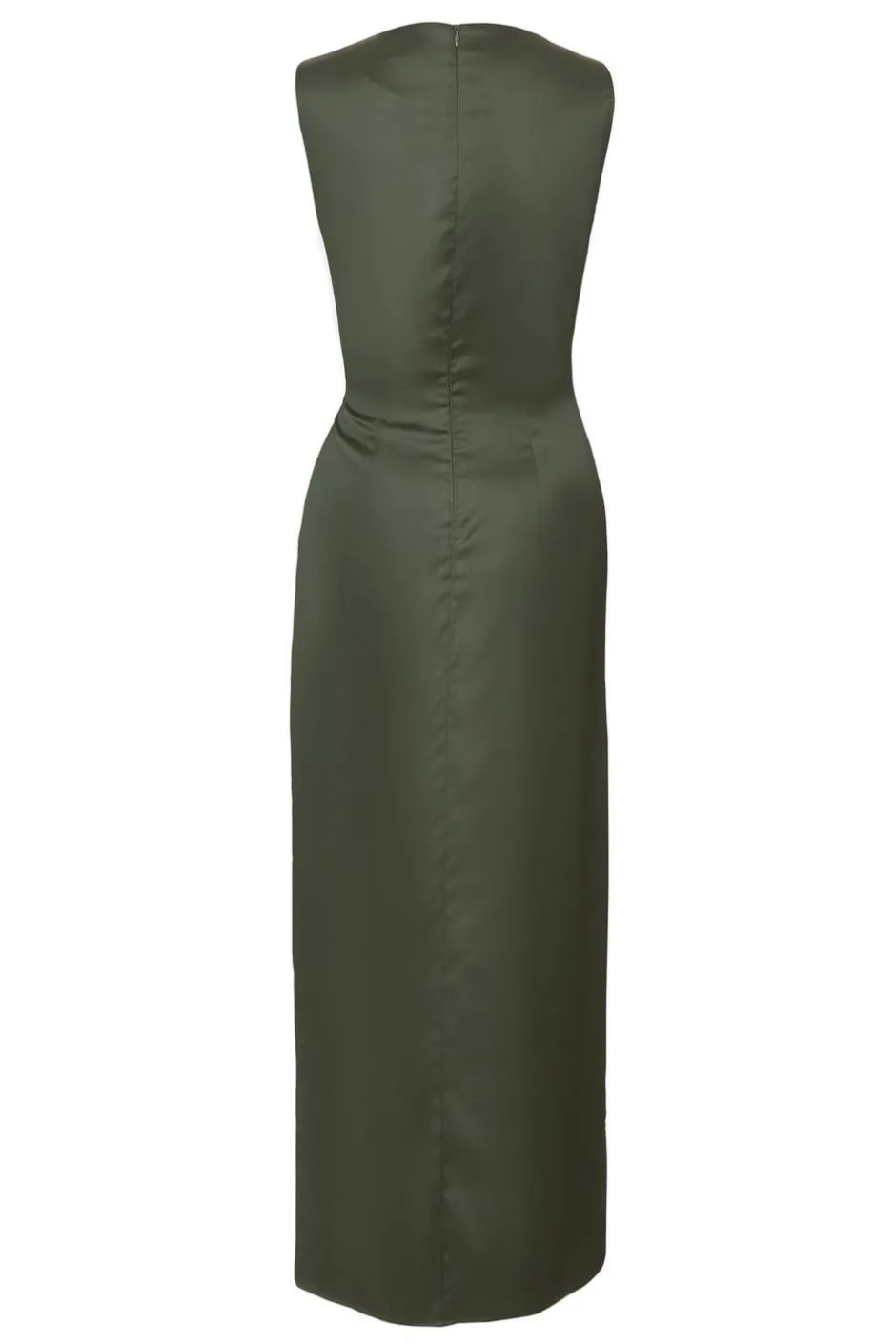 Quiz Khaki Satin Buckle Side Midaxi Dress Best