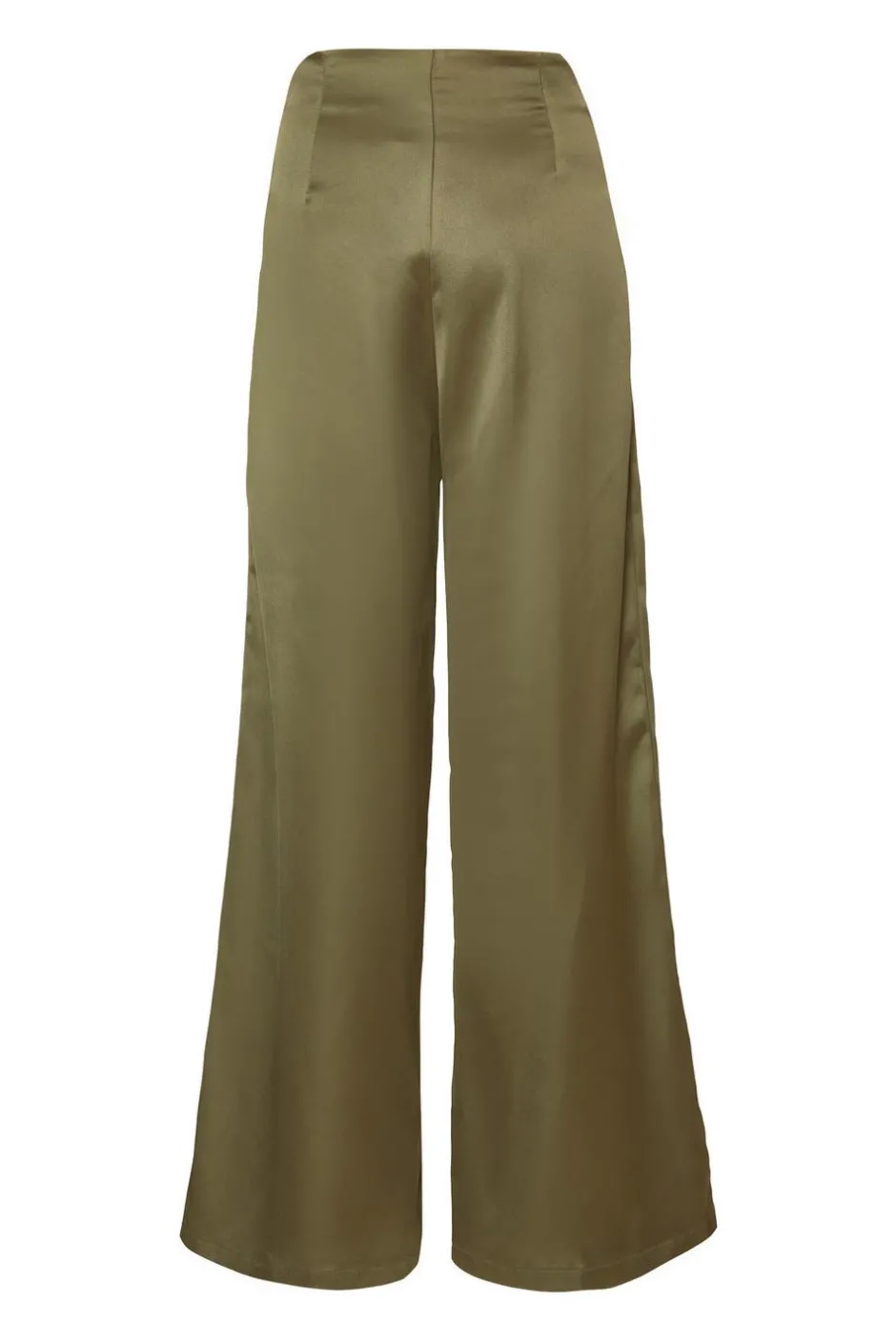 Quiz Khaki Satin Palazzo Trousers Clearance