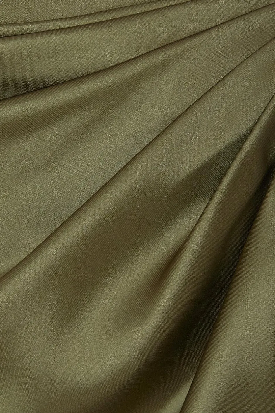 Quiz Khaki Satin Ruched Midi Dress New