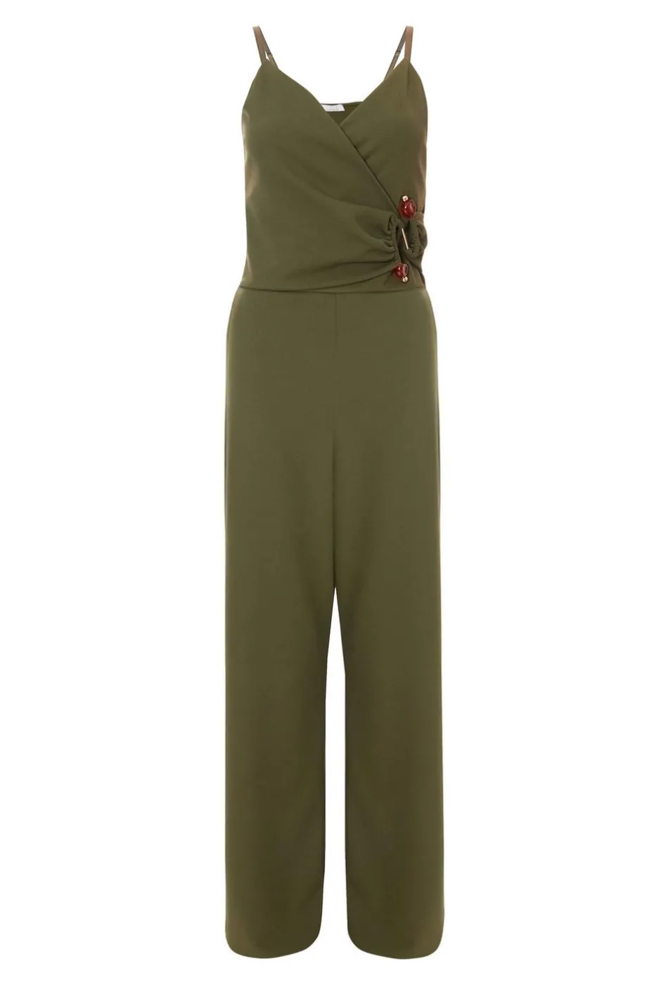 Quiz Khaki Strappy Buckle Detail Jumpsuit Online