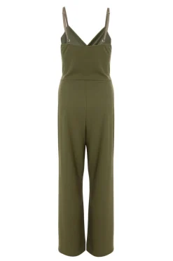 Quiz Khaki Strappy Buckle Detail Jumpsuit Online