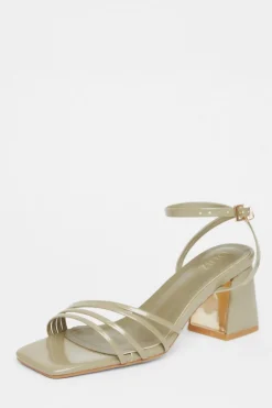 Quiz Strappy Heels Khaki Sale