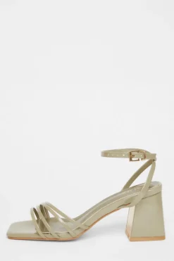 Quiz Strappy Heels Khaki Sale