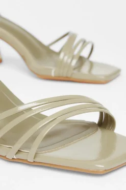 Quiz Strappy Heels Khaki Sale