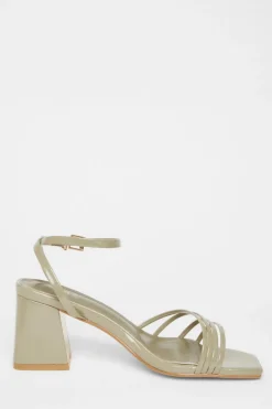 Quiz Strappy Heels Khaki Sale