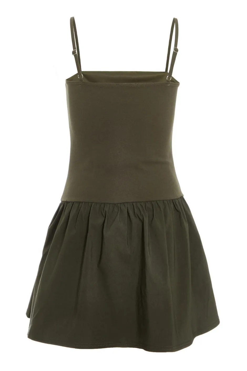Quiz Khaki Strappy Puff Ball Skater Dress Outlet