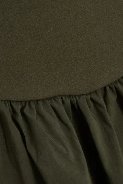 Quiz Khaki Strappy Puff Ball Skater Dress Outlet