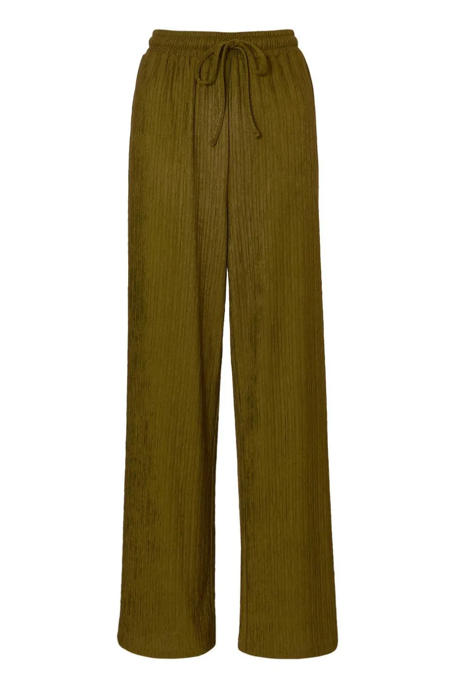 Quiz Textured Palazzo Trousers Khaki Online