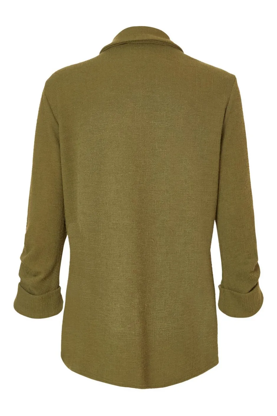 Quiz Textured Ruched Sleeve Blazer Khaki Sale