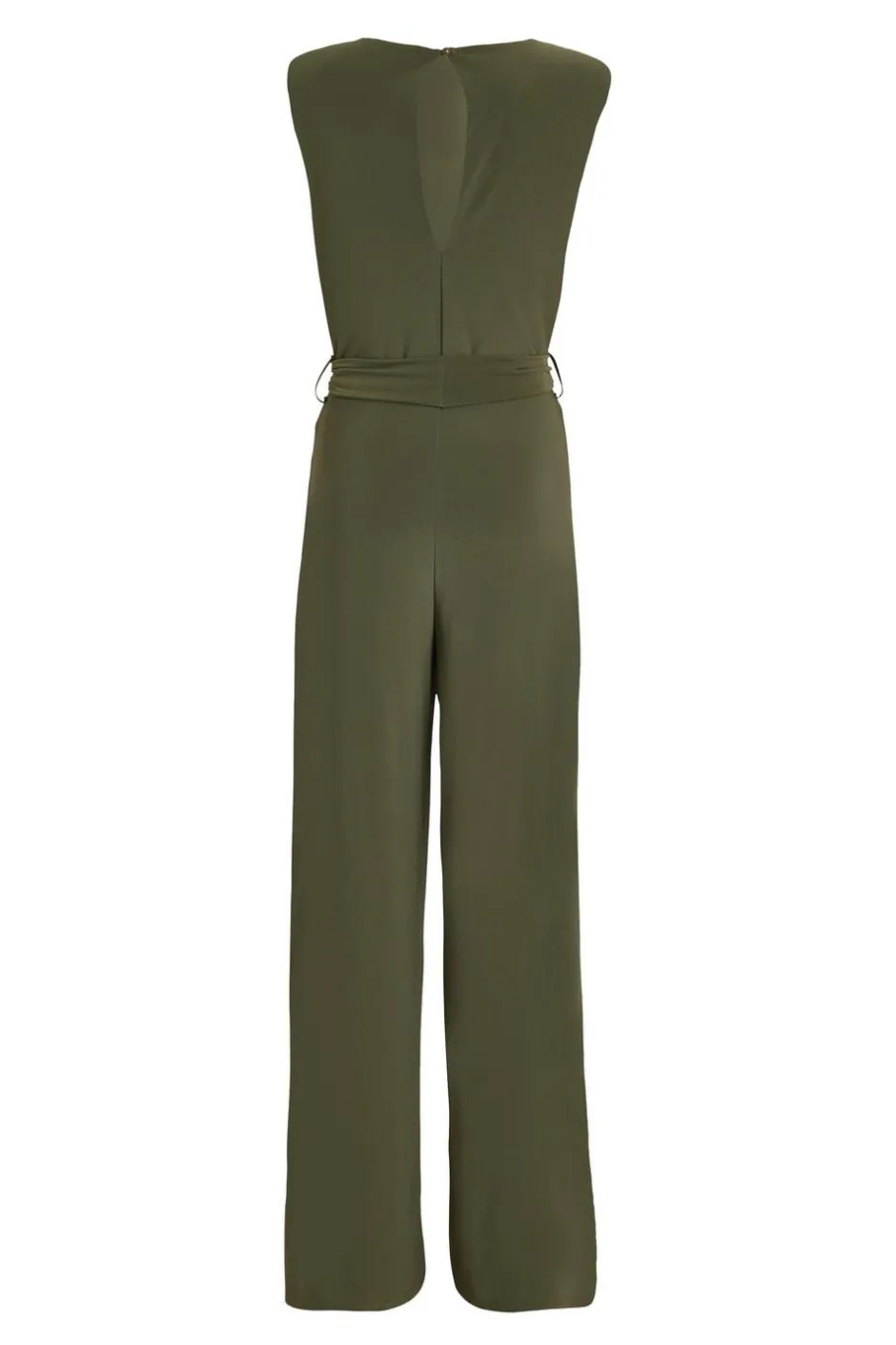 Quiz Tie Waist Jumpsuit Khaki Sale
