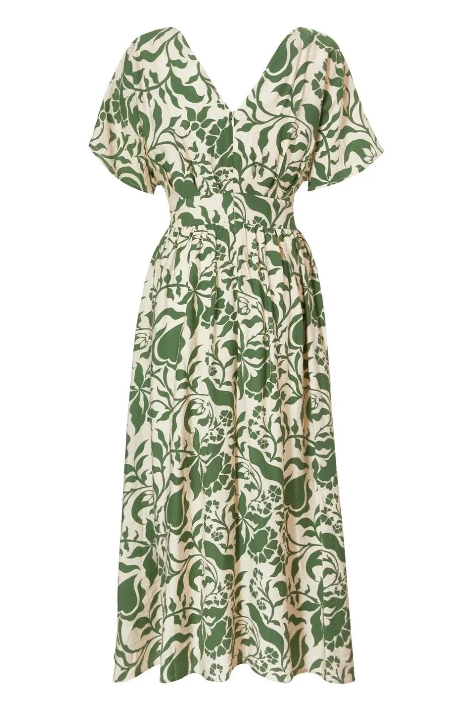Quiz Khaki Tropical Print Midaxi Dress Online