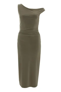 Quiz Khaki Twist Strap Bodycon Midi Dress Best