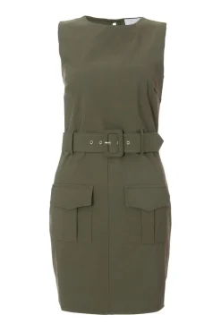 Quiz Khaki Utility Mini Dress Sale
